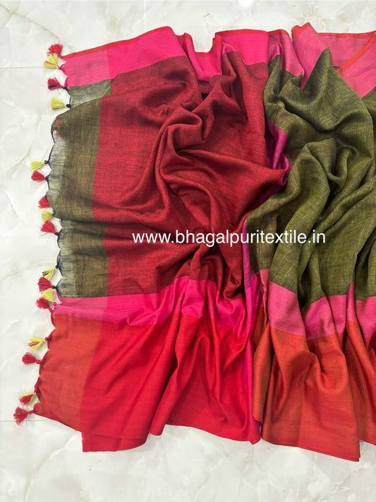 Desert Rose Linen Saree