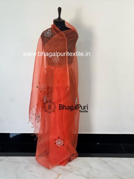 Pearl Mist Organza Saree(Search Code-10136)