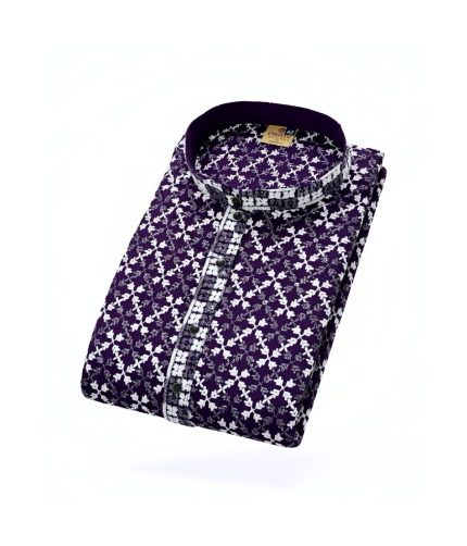 Chicken Curry Embroidered Cotton Kurta for Men's