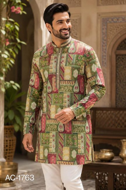 Heritage Green Printed Kurta